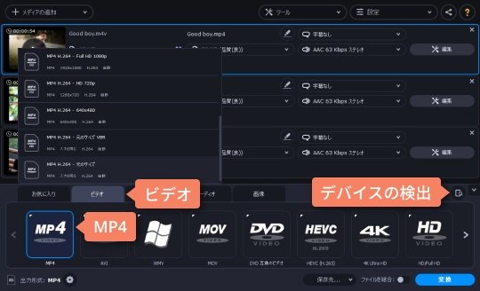 望むファイル形式を選択します 3ステップ:ファイル形式を選んでください