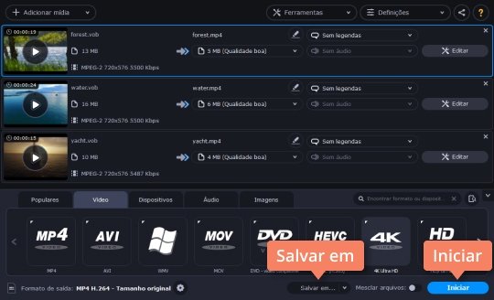 Converter o vídeo Converta filmes de DVD para MP4 com o Movavi