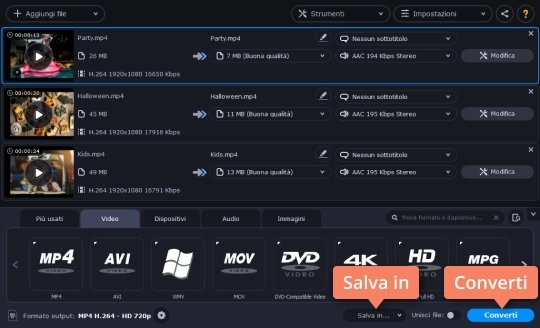 Avviare la compressione Effetuate la compressione dei video senza sforzo