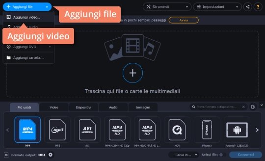Aggiungere un video al programma Scopri come convertire un file M4V in MP4 senza sforzo