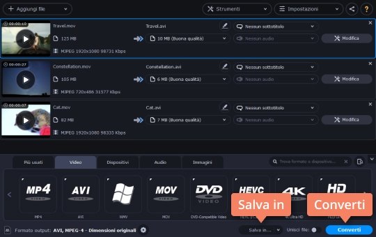 Convertire i file nel nuovo formato Scoprite come trasformare file MOV in AVI