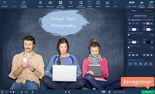 Enregistrez l'image avec texte Mettez un texte sur une photo avec Movavi Photo Editor