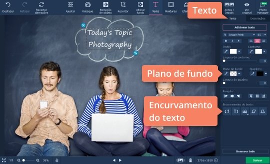 Editar o texto Escreva o texto com o Movavi
