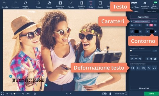 Modificare la didascalia Prova un programma per creare immagini e scritte