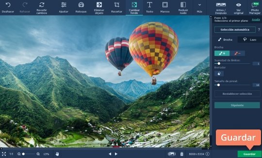 Guardar la imagen en su ordenador Use el editor para cambiar el fondo de sus fotos de Movavi