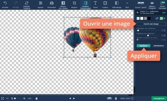 Choisir le nouveau arrière plan pour compléter la retouche du fond de la photo Finissez la retouche du fond de la photo avec Movavi Photo Editor