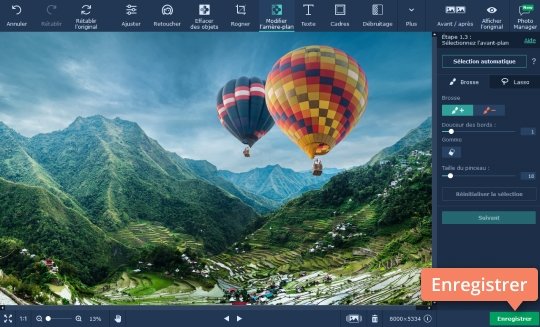 Enregistrez la photo obtenue Changez l'arrière-plan d'une photo avec Movavi
