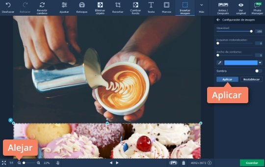 Si es necesario, cambie el tamaño de la foto Aplicación de edición de imágenes de Movavi
