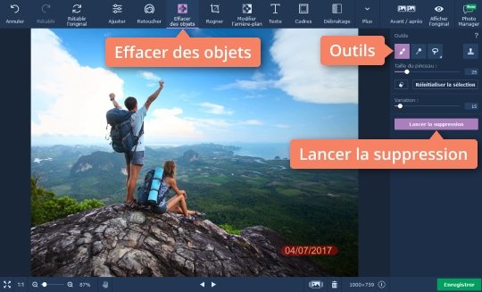 Effacer la date ou l'inscription dans le programme Movavi Enlevez la date sur une photo avec le logiciel Movavi