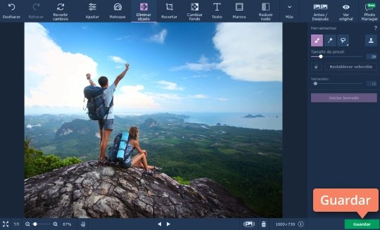 Guardar la imagen editada Borre partes de una foto rápidamente con Movavi Photo Editor