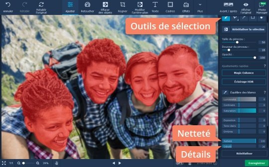 Enregistrez l'image modifiée Déflouter des photos en deux minutes avec Movavi