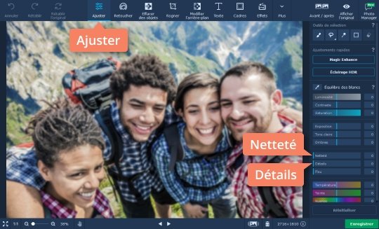 Défloutez la photo choisie avec Movavi Photo Editor Améliorer la netteté d'une photo facilement avec Movavi