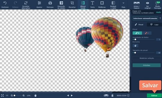 Clique em Salvar e escolha o formato desejado Faça fotos com fundo transparente com o Movavi