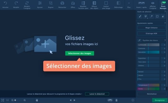 Ajoutez un fichier dans Movavi Photo Editor Inversez des photos avec Movavi