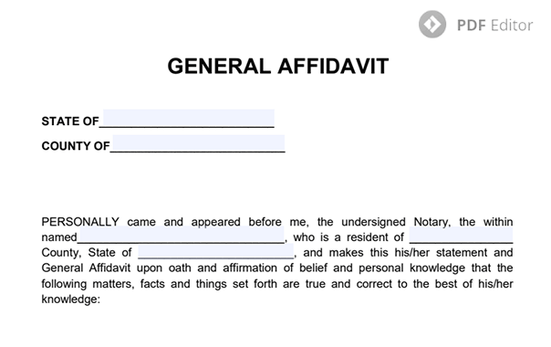 notary affidavit form