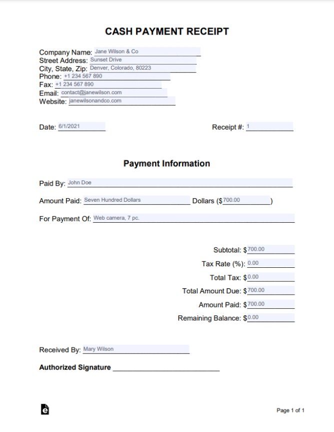 Receipt Template | Receipt Form – Free Download